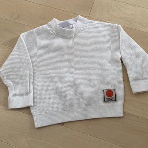 Zara White Waffle Sweater, 9-12M